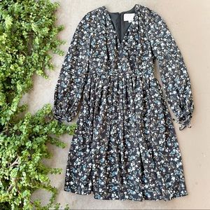 Gal Meets Glam Hope Satinique Floral Midi Dress